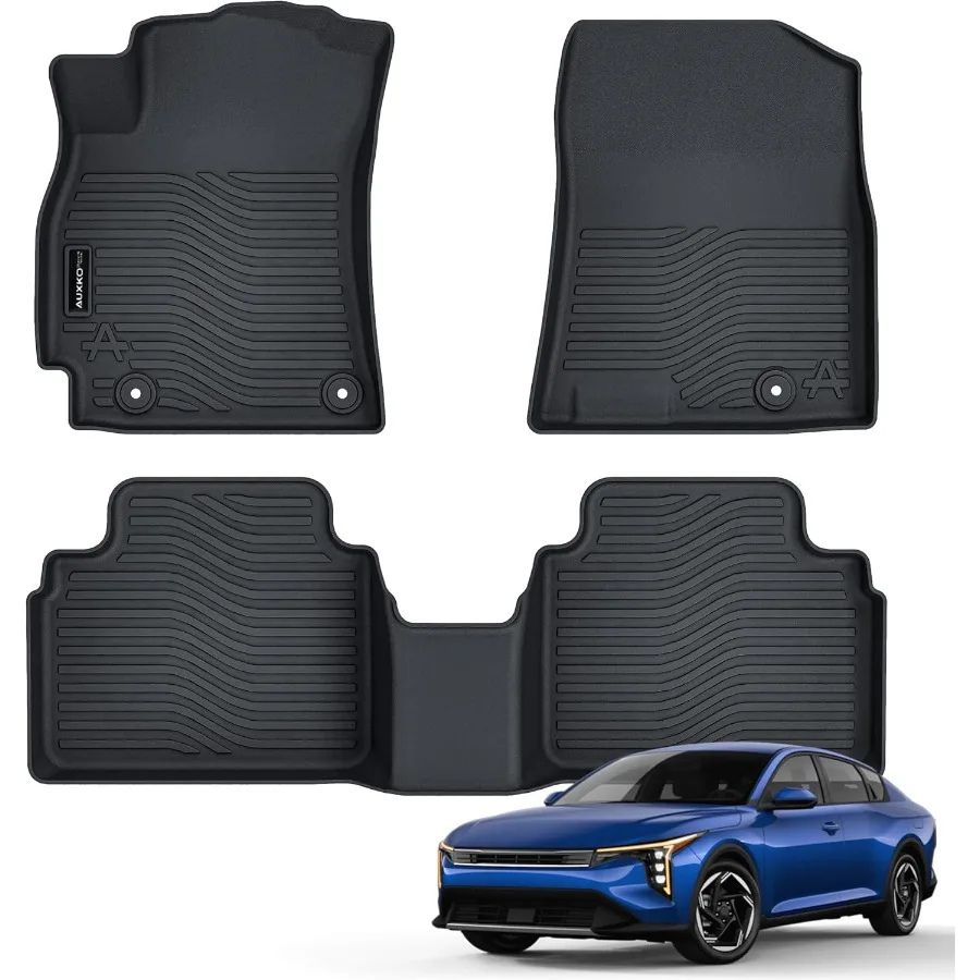 

All Weather Floor Mats for 2025 Kia K4 Sedan TPE Liners with Odorless AntiSlip Protection and Durable Design Suitable for All S