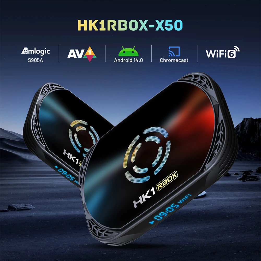 

HK1 RBOX X50 Amlogic S905X5M Android 14 TV Box Quad Core 8K 1000M LAN Voice Remote Wifi6 BT5 DDR4 2.4G 5G WIFI ROM 32G 64G 128GB