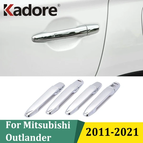 

For Mitsubishi Outlander 2011-2018 2019 2020 2021 Chrome Side Door Handle Caps Cover Trim Protector Exterior Accessories