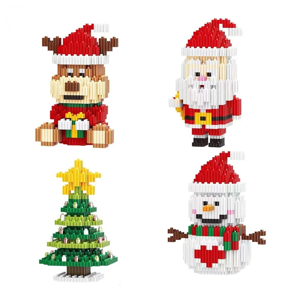 Christmas Santa Claus Model 271-379Pcs Self-Locking Building Blocks DIY Assembled Set Children\'s Puetic Building Blocks Toys