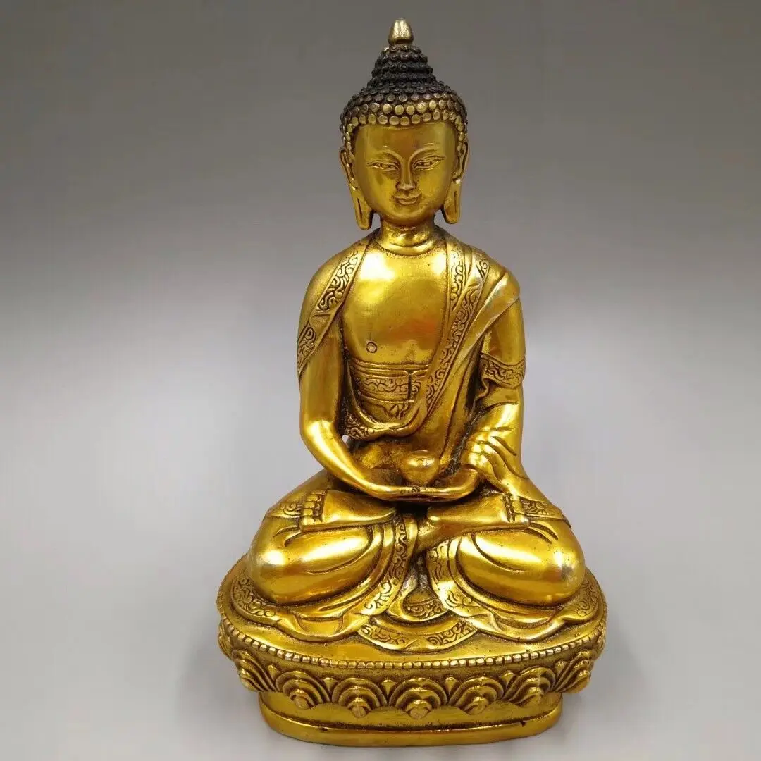 

Exquisite Chinese Antique Pure brass Sakyamuni Buddha statue