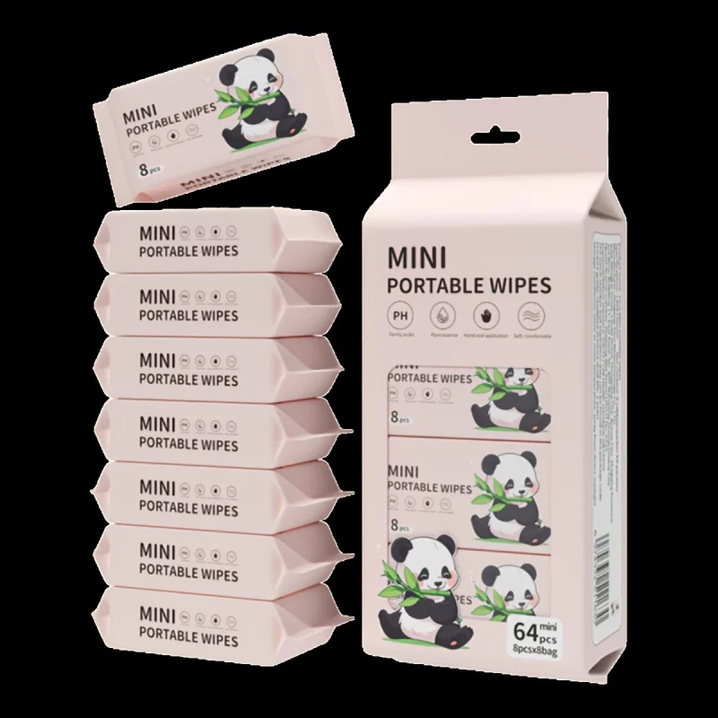 

Mini portable wet wipes for carrying around