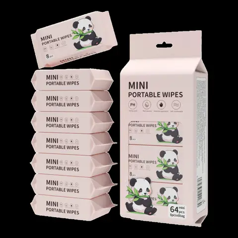 Mini portable wet wipes for carrying around