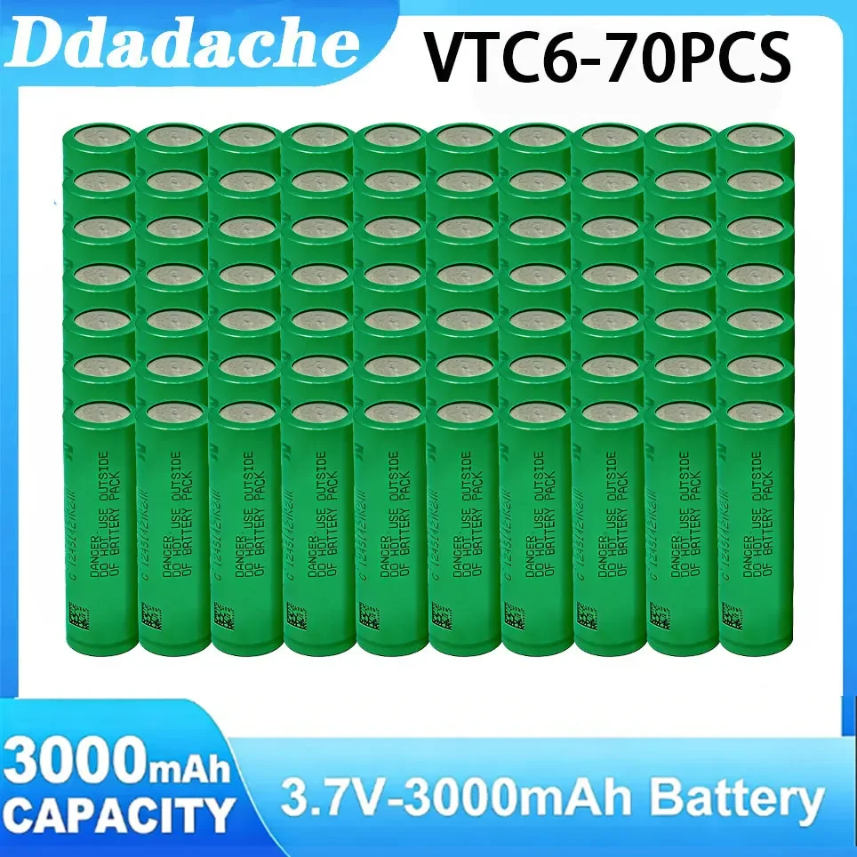 Original 18650 VTC6 3,7V 3000mAh wiederaufladbare Lithium-Batterie, 30A Entladung, geeignet für Elektrowerkzeug-Schraubendreher und E-Zigaretten-Akkus.