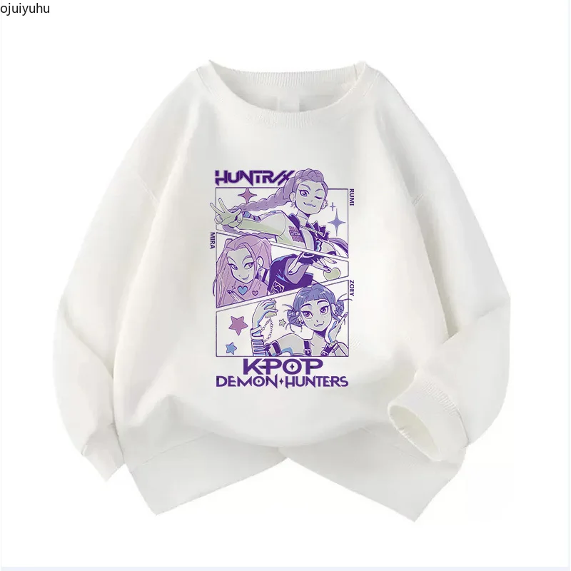 

Hip Hop Crew Neck Saja Boys Hoodie Manga Kids Kpop Demon Hunters Children's Sweatshirt Tiger Harajuku Hoody for Boys Girls