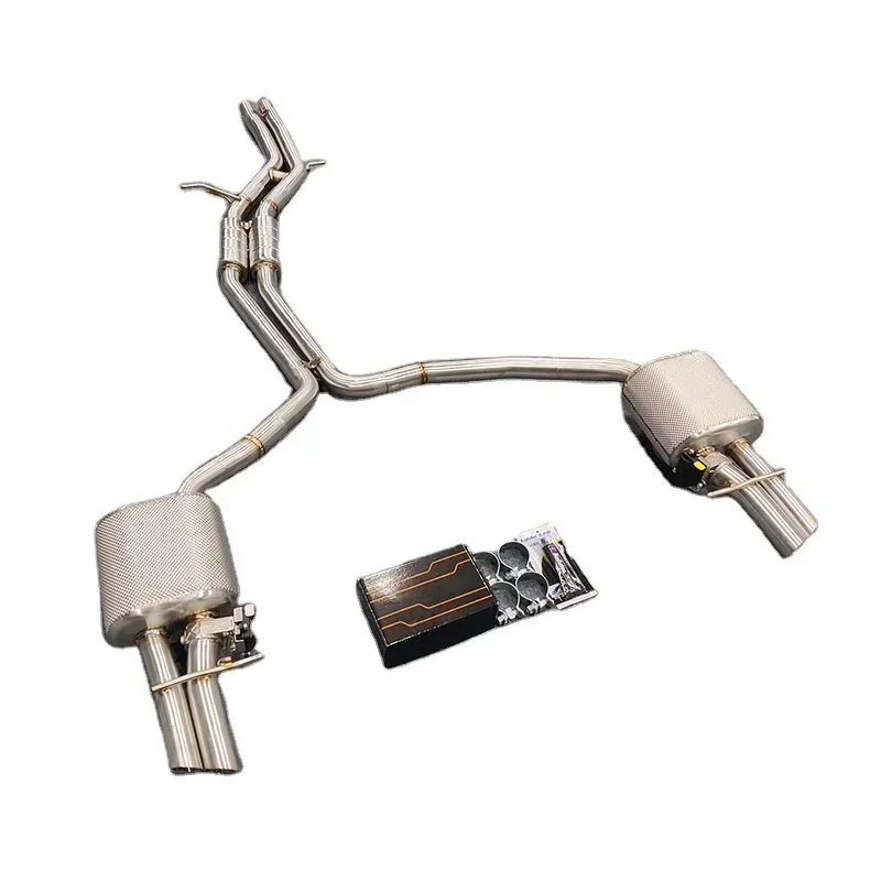 

304Stainless Steel Exhaust System,Valvetronic Exhaust Pipe,Performance Catback For Audi A6 A7 C7 C8 2.0t Resonator Valve Muffler