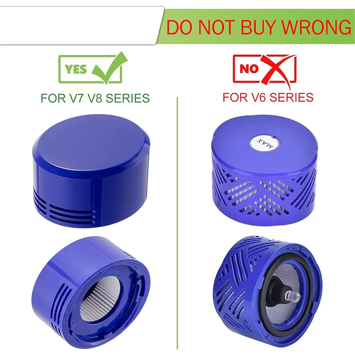 Ac66 para aspiradores de pó sem fio dyson v7 v8 substituição pré filtro e pós filtro hepa kit acessórios