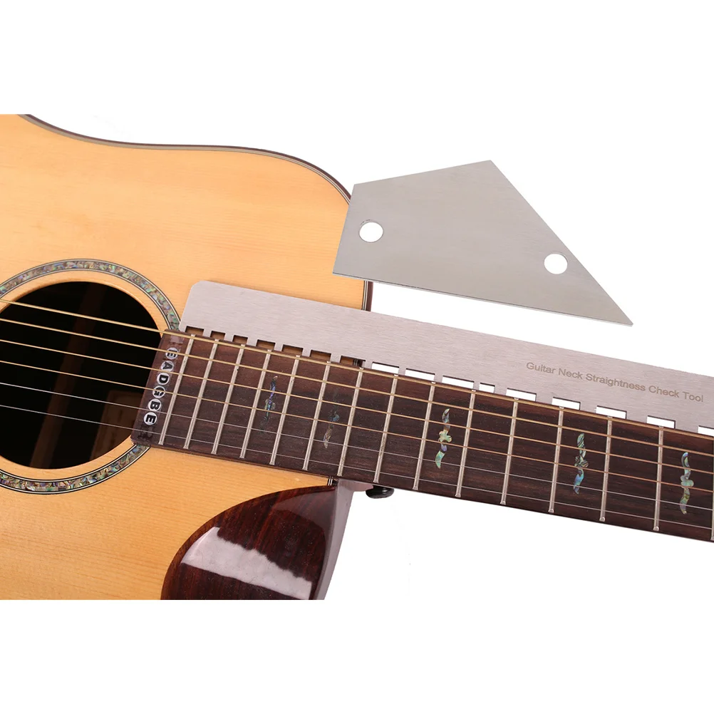 

2pcs Guitar Neck Straight Ruler Fret Leveling Tool Luthier Truss Rod Measuring Bass Fretboard Leveling Ruler Silver