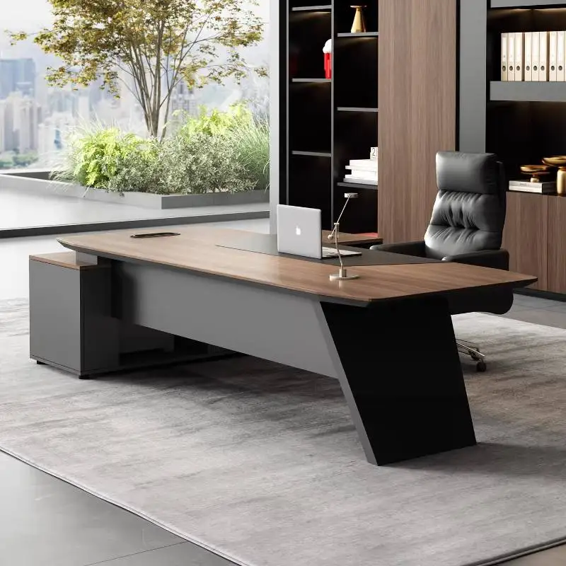 Wooden Brown Office Desks Storage Simple Strong Luxury Cheap Office Desks Modern Corner Large Escrivaninha Work Station Table