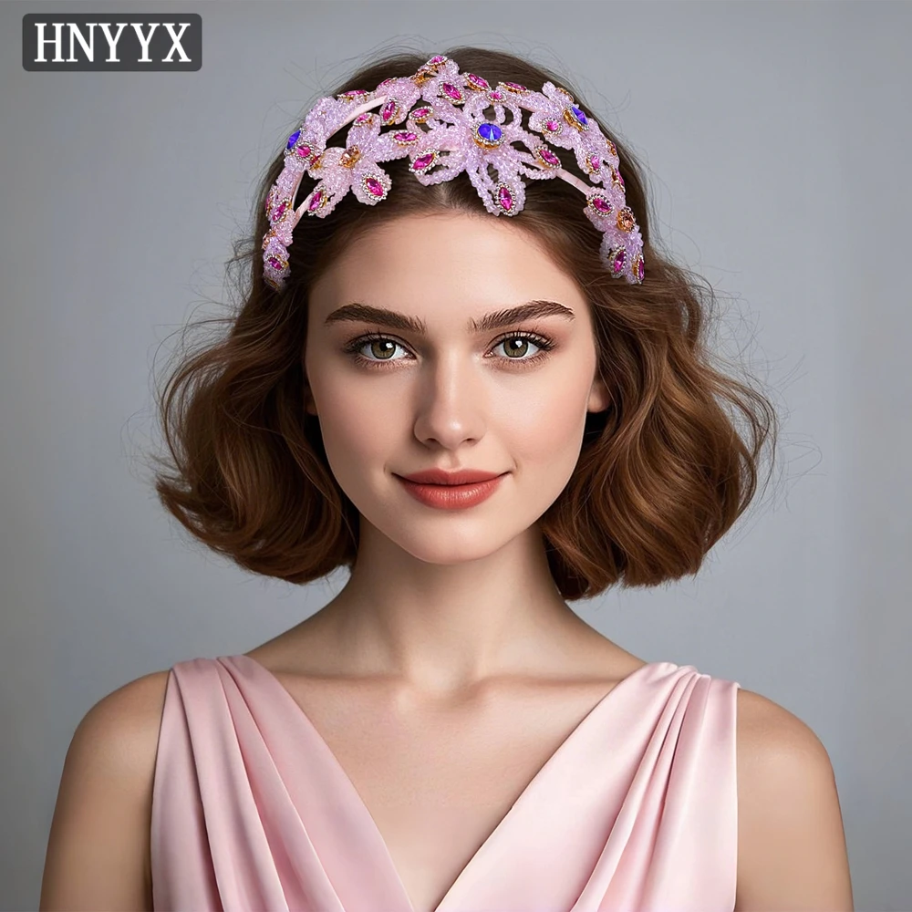 

YouLaPan Bridal Wedding French Style Hair Tie Handmade Beaded Rhinestone Exquisite Women's Banquet Party Hair Accessory YXA166