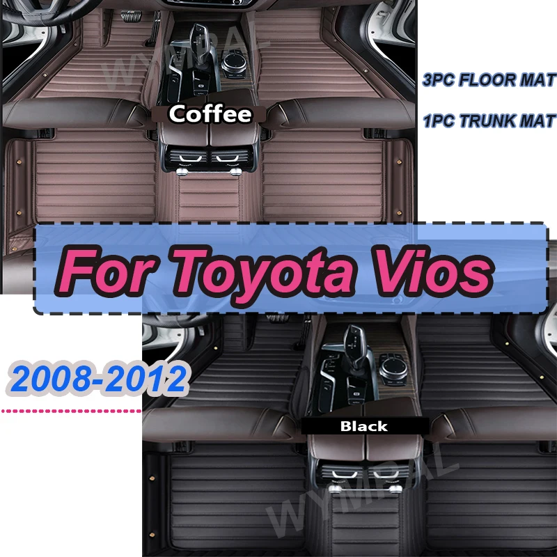 

Роскошные автомобильные коврики для Toyota Vios Belta Yaris Sedan Limo XP90 2008 ~ 2012, кожаные автомобильные коврики
