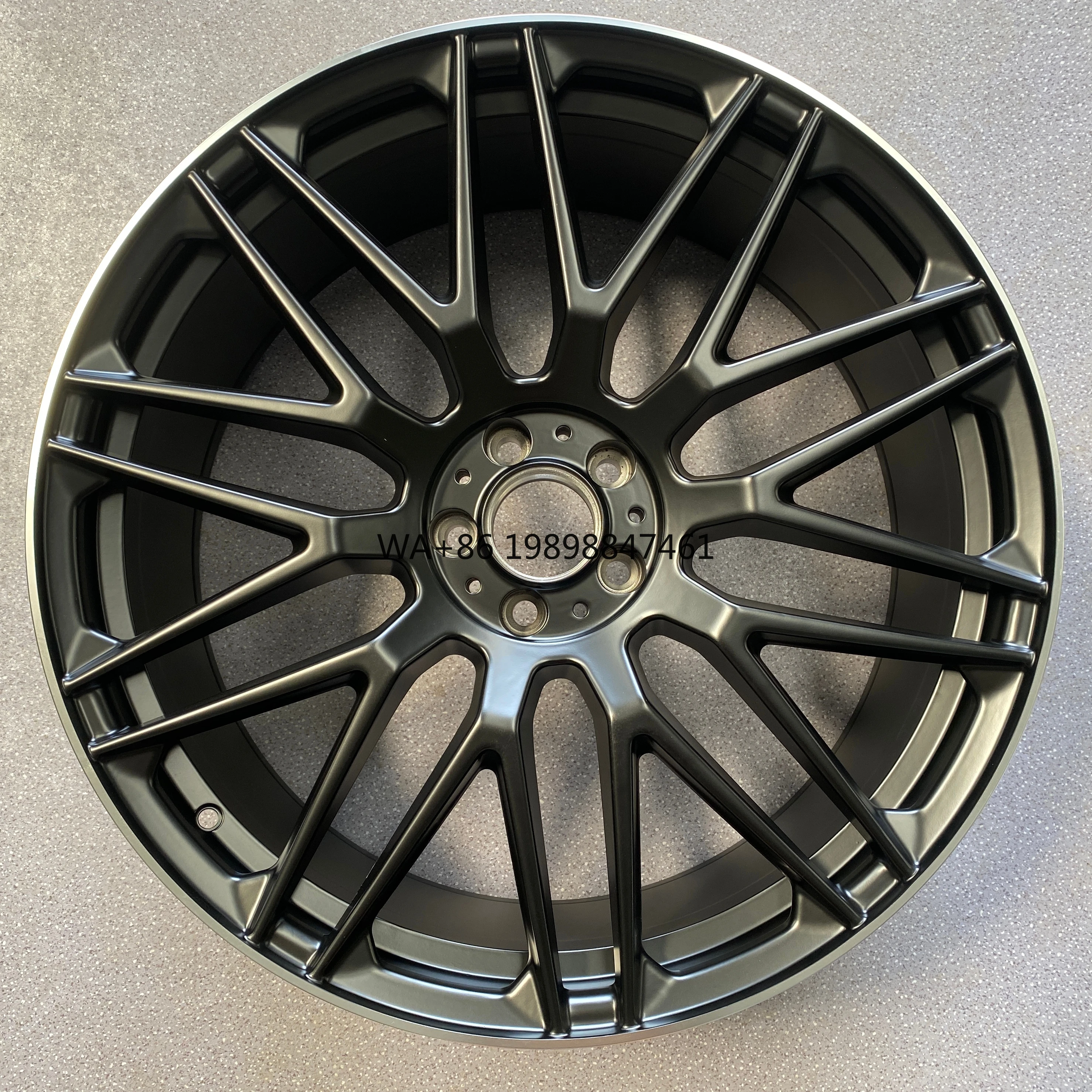 

for New 22 Inch Passenger Car Wheels Aluminum Alloy Rim PCD 112mm Multi Spoke Design Black Finish Universal Fitment