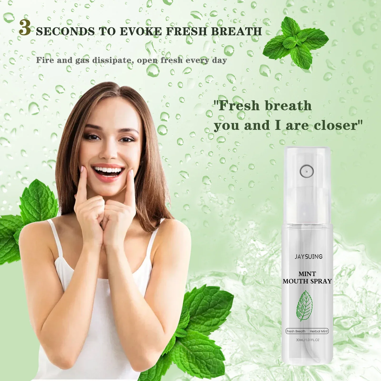 3pcs Long-lasting Fresh Mouth Spray To Remove Bad Breath Portable Breath Freshener with Long-lasting Fragrance Mint Flavor