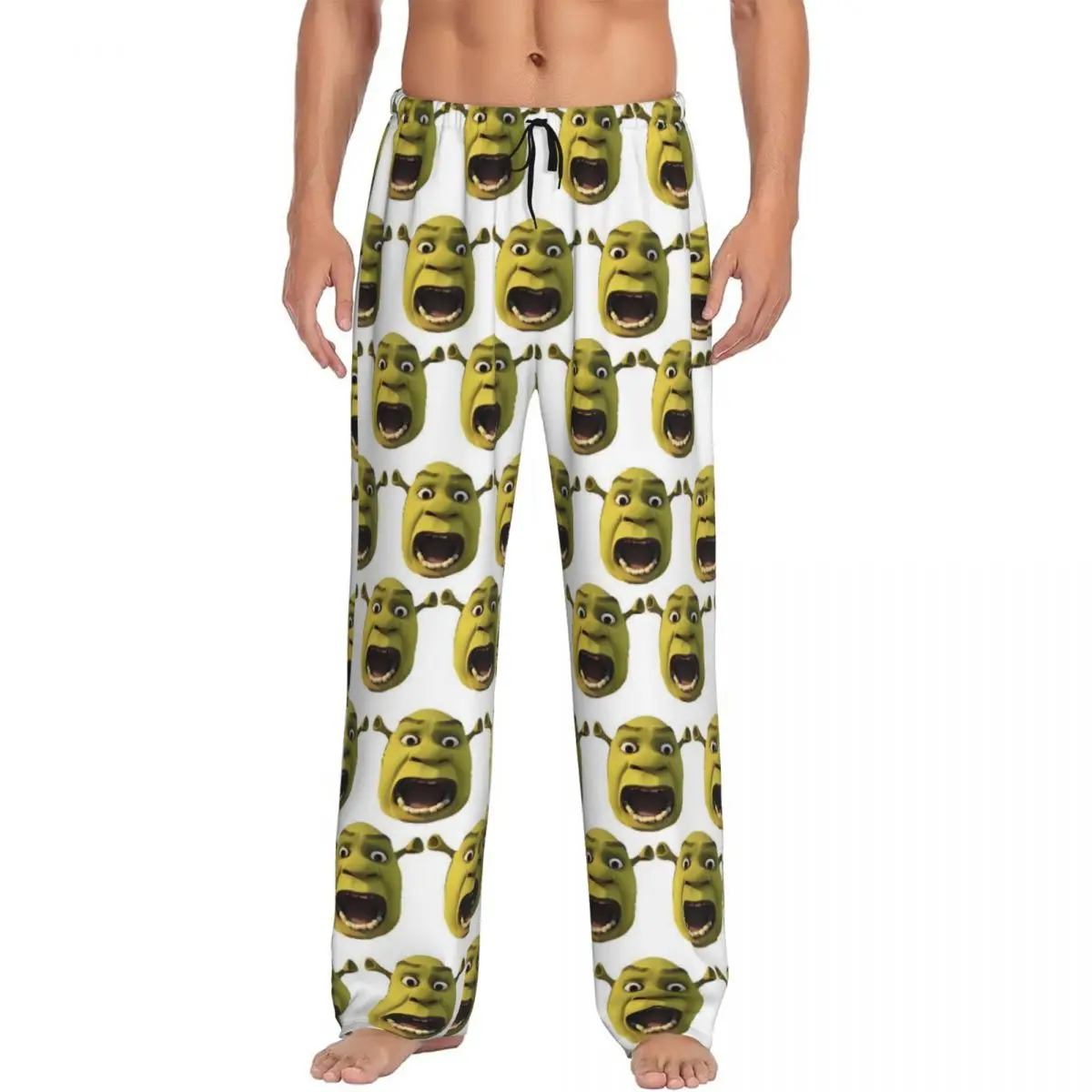

Custom S-shreks Pajama Pants Men's Funny Cartoons Sleepwear Lounge Sleep Bottoms Stretch with Pockets