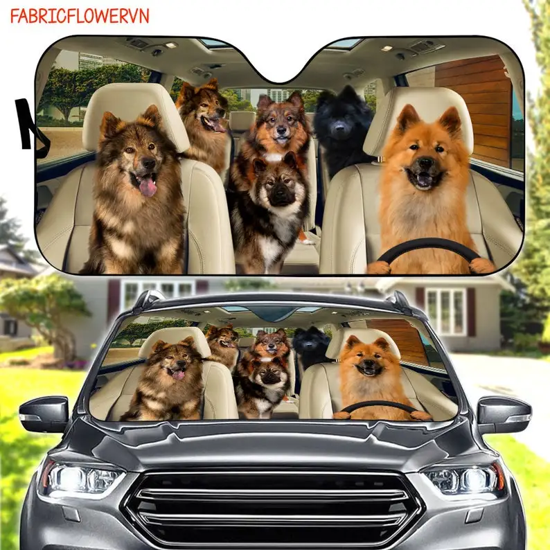 Eurasier Dog Car Sunshade, Eurasier Dog Car Decoration, Dog Windshield, Dog Lovers Gift, Dog Car Sunshade, Gift For Mom, Gift Fo