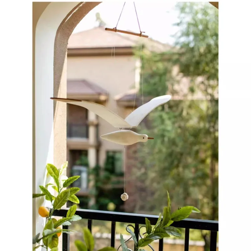 

Flying Seagull Charm Creative Wooden Ornaments Living Room Balcony Children's Room Bay Window Installation Pendant