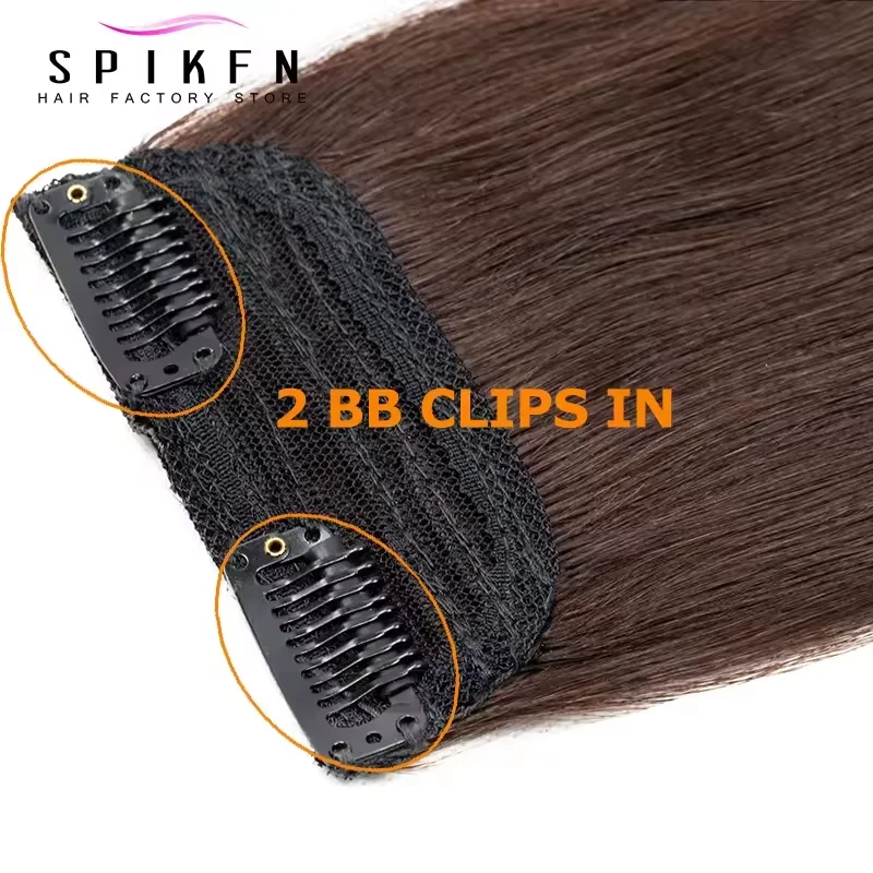 Mini grampo em uma peça almofada de cabelo em ambos os lados cabelo humano natural real 4 ''-12'' grampos de cabelo remy em extensões de cabelo humano