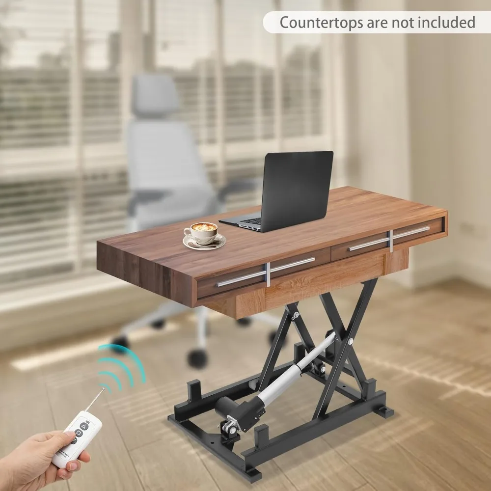 Tavolo elevatore elettrico a forbice con telecomando, tavolo elevatore idraulico a forbice singola con capacità di 250 libbre, altezza di sollevamento 8,27-22,83 pollici