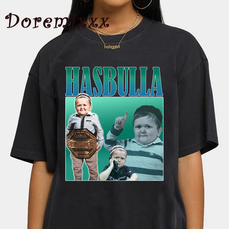 

100% Cotton Vintage Tshirts Hasbulla Hasbullah Smile Classic Summer Men's Novelty T-Shirt Women Casual Streetwear Unisex Clothes