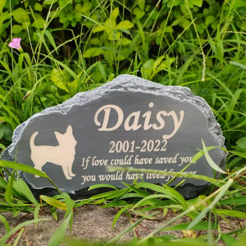 

Personalized Pet Memorial Stone, Custom Dog Memorial Stone, Cat Memorial Stone by Waterproof Resin, Dog Loss Gift