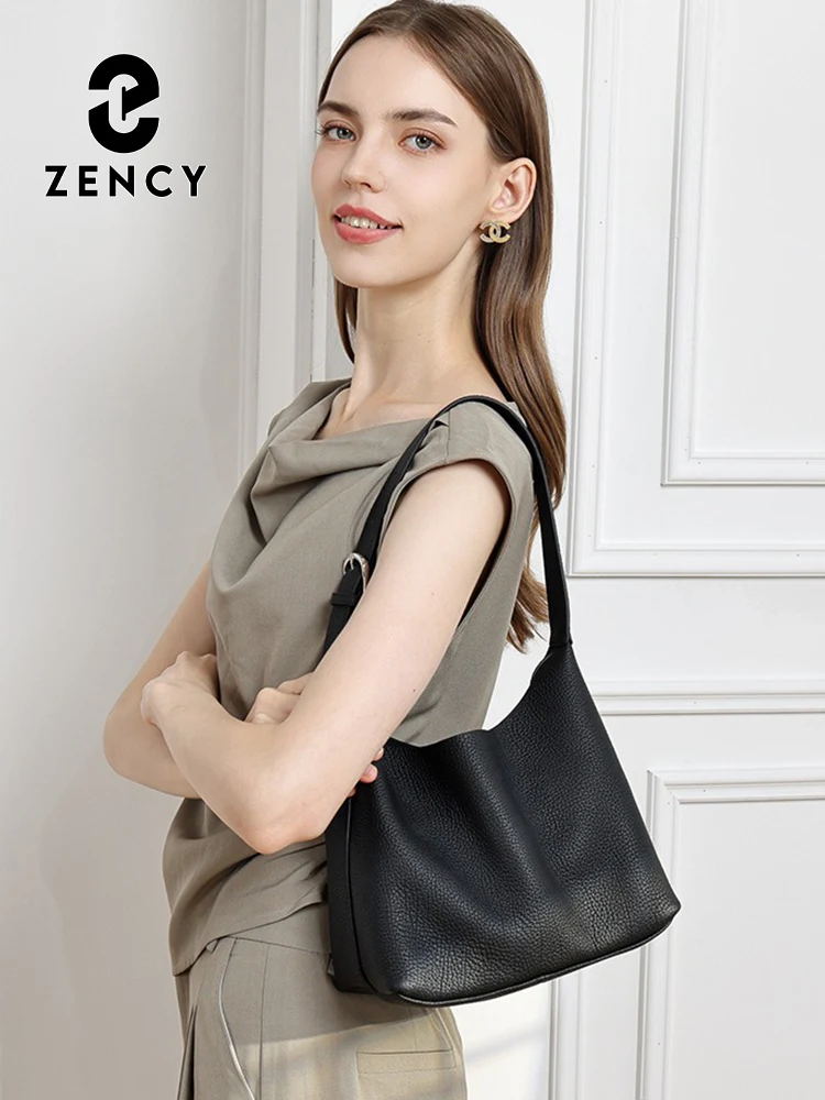 Zency Genuine Leather Women's Handbag Casual Crossbody Shoulder Bag Retro Natural Leather Mom Wife Gift Composite Bags