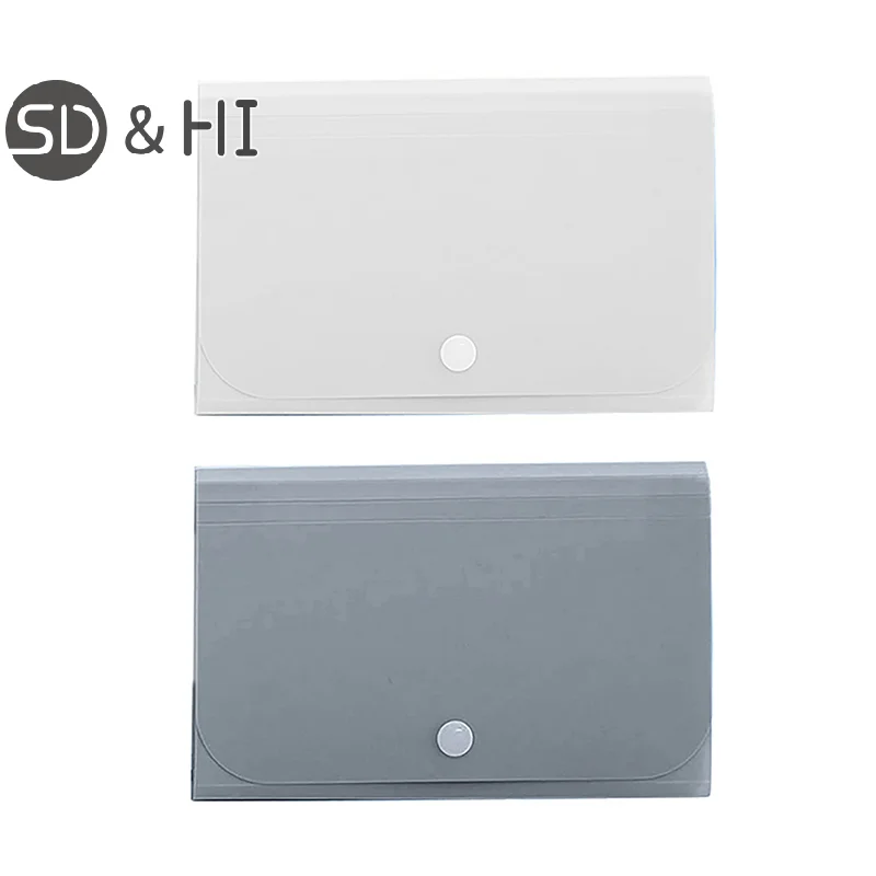 Nail Stickers Storage Book File Folder Document Organizer Card Package Button Type File Expanding Wallet 13 Pockets Paper Holder