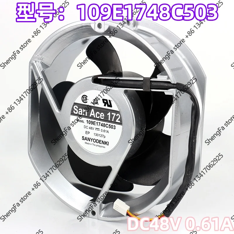 Cooling fan New Sanyo DC48V 0.61A AC EC 17251 17CM 172X150X51MM Waterproof cabinet Variable pressure box 109E1748C503