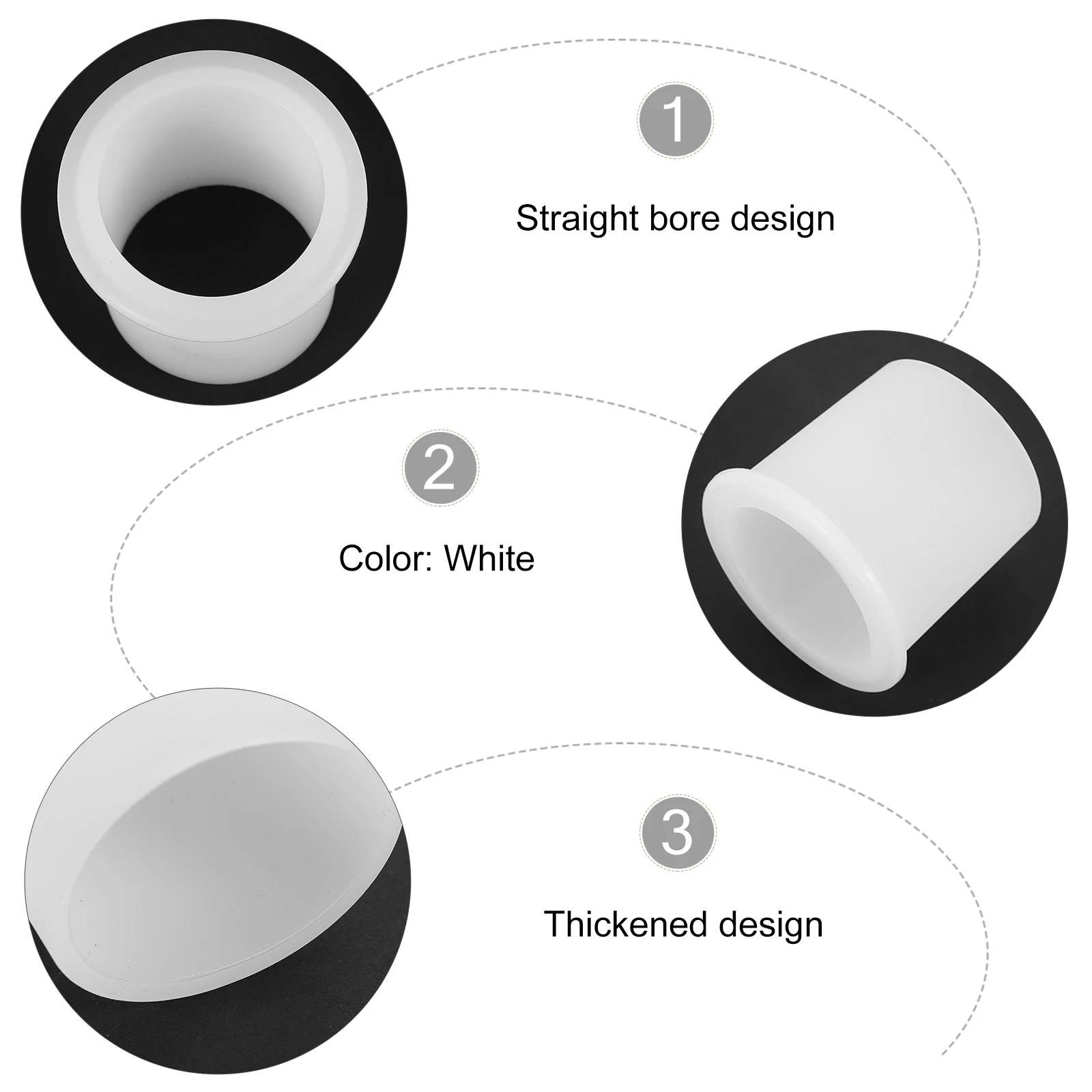 

2pcs Silicone Umbrella Hole Plug Sturdy Scratch Resistant Windproof Easy Install Outdoor Parasol Hole for Table