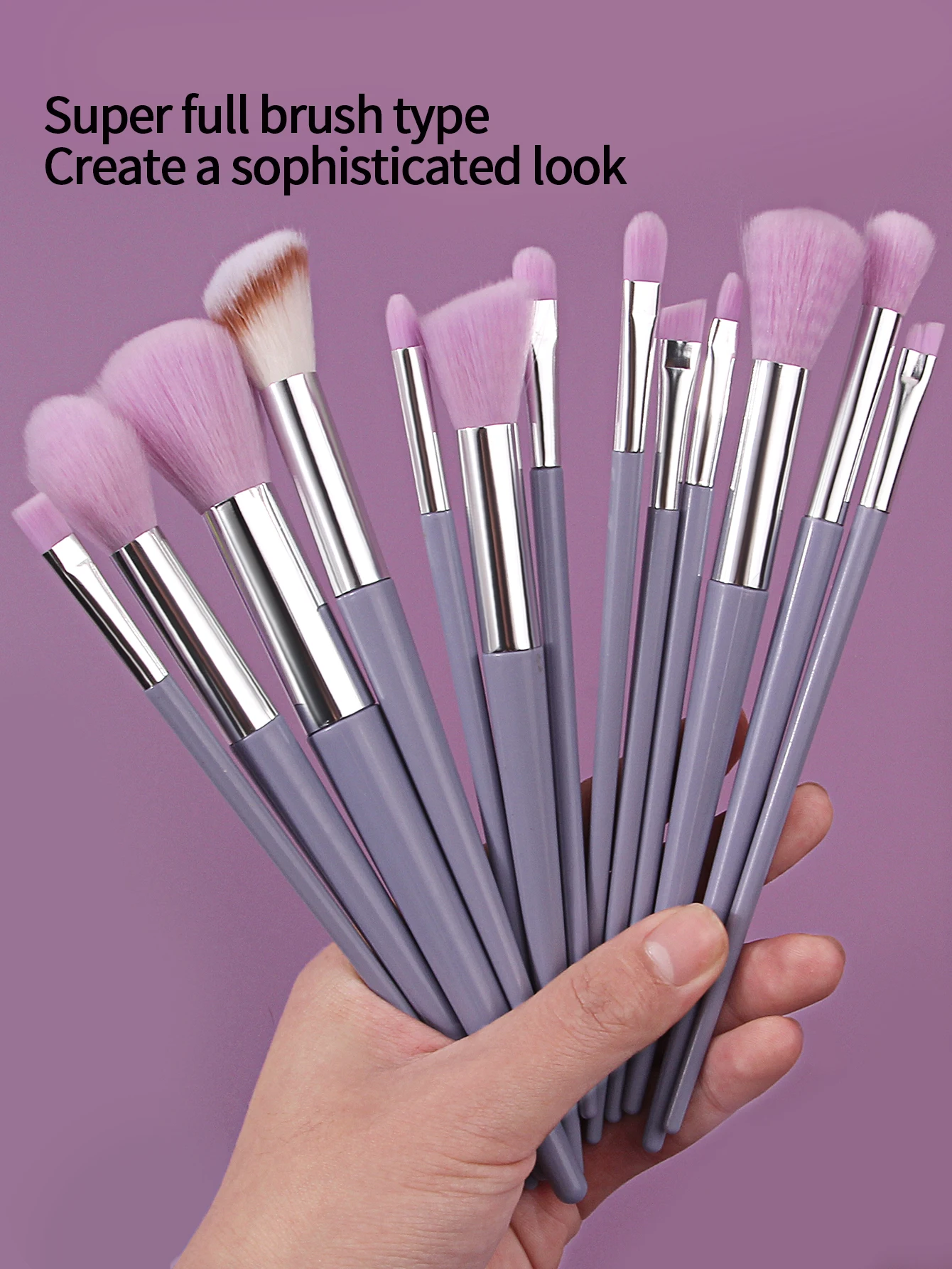 13 pièces pinceau à poudre de haut niveau d'apparence, pinceau à blush, pinceau correcteur et ensemble de pinceaux de maquillage + 4 pièces ensemble de bouffées de poudre d'éponge de maquillage