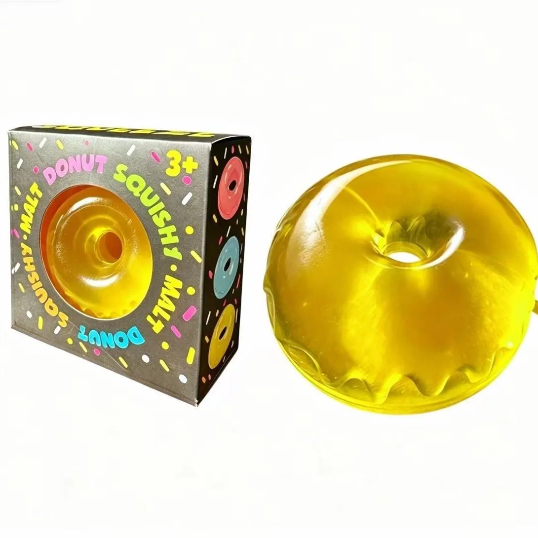 Maltose Donut Squishy Stress Relief Toy Moldable Slow Rebound Bread Ring Squeeze Office Stress Relief Daily Toy