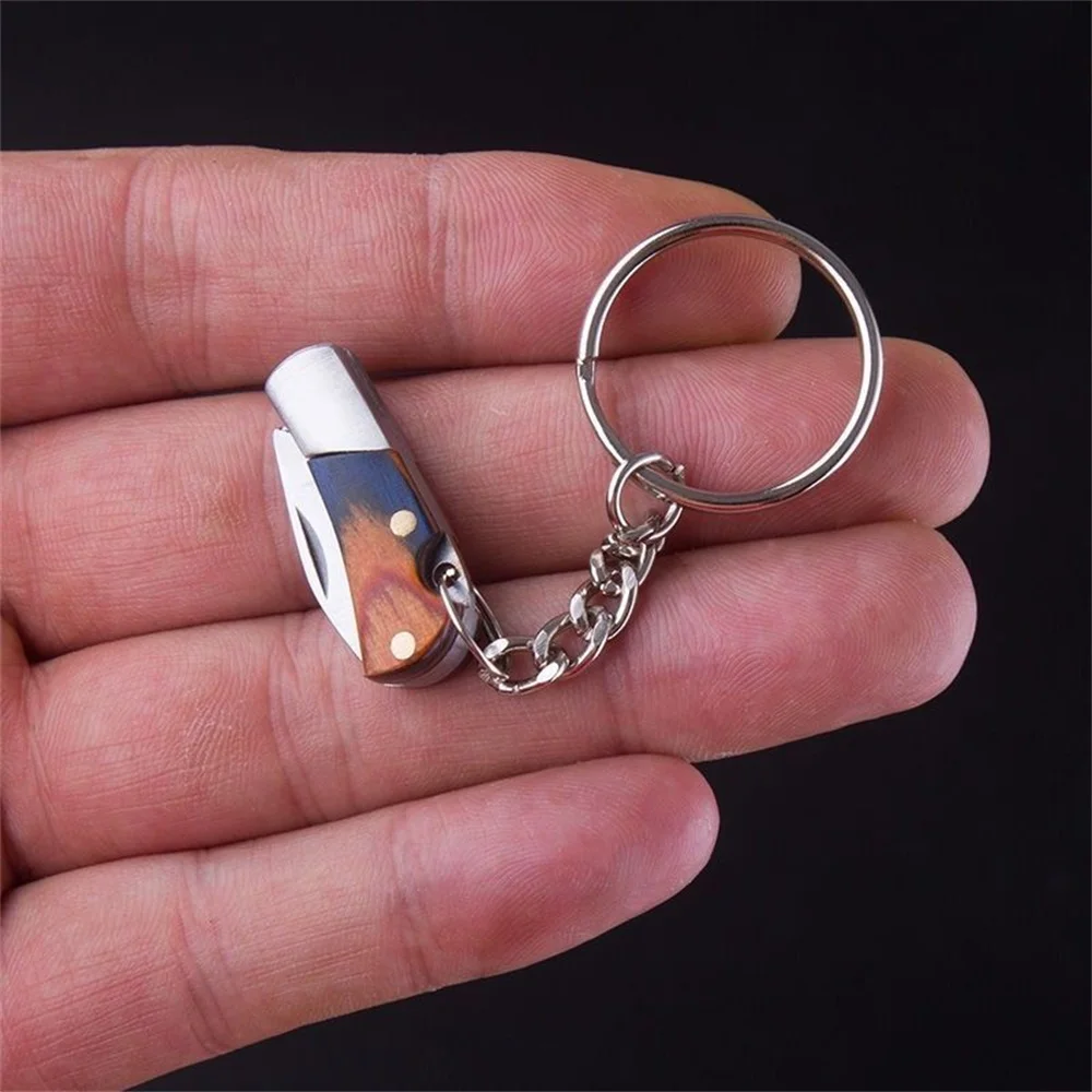 سكين صغير قابل للطي المفاتيح سكّين متعدّد الاستخدامات في الهواء الطلق معلقة قلادة التخييم سكين جيب الفولاذ المقاوم للصدأ Unboxing أدوات القطع حقيبة