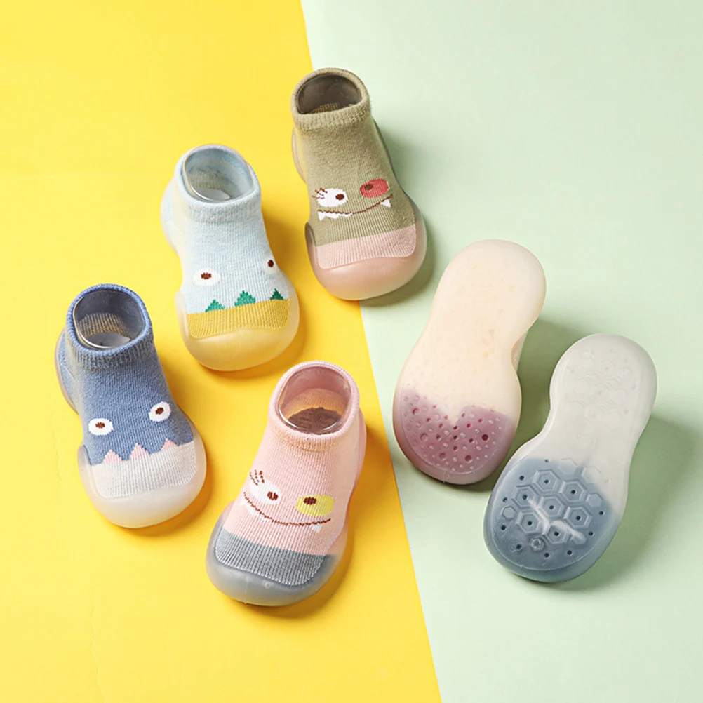 

1 пара нескользящих носков-тапочек для малышей, удобная дышащая противоскользящая подошва, нежный дизайн, домашняя обувь для младенцев