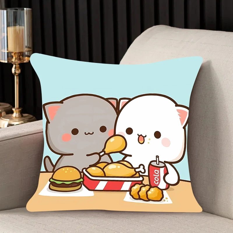 

home decor Pillow Cover Peach cat iving room car restaurant deck chair Dakimakura Throw Pillows Square Pillowcase Home Decor