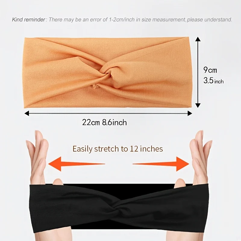 Soft Thin Cross Knotted Headband,Daily Travel Yoga Makeup Headband,Breathable Stretchy Fitness Hair Wrap Washing Face Hair Band