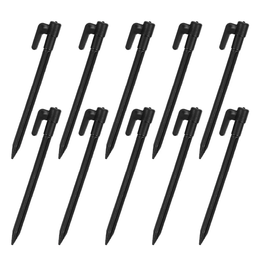 

10 Pcs Tent Pegs Climbing Nail Stake Outdoor Rug Stakes Beach for Sand Spikes Hiking Tarp Plastic Ground