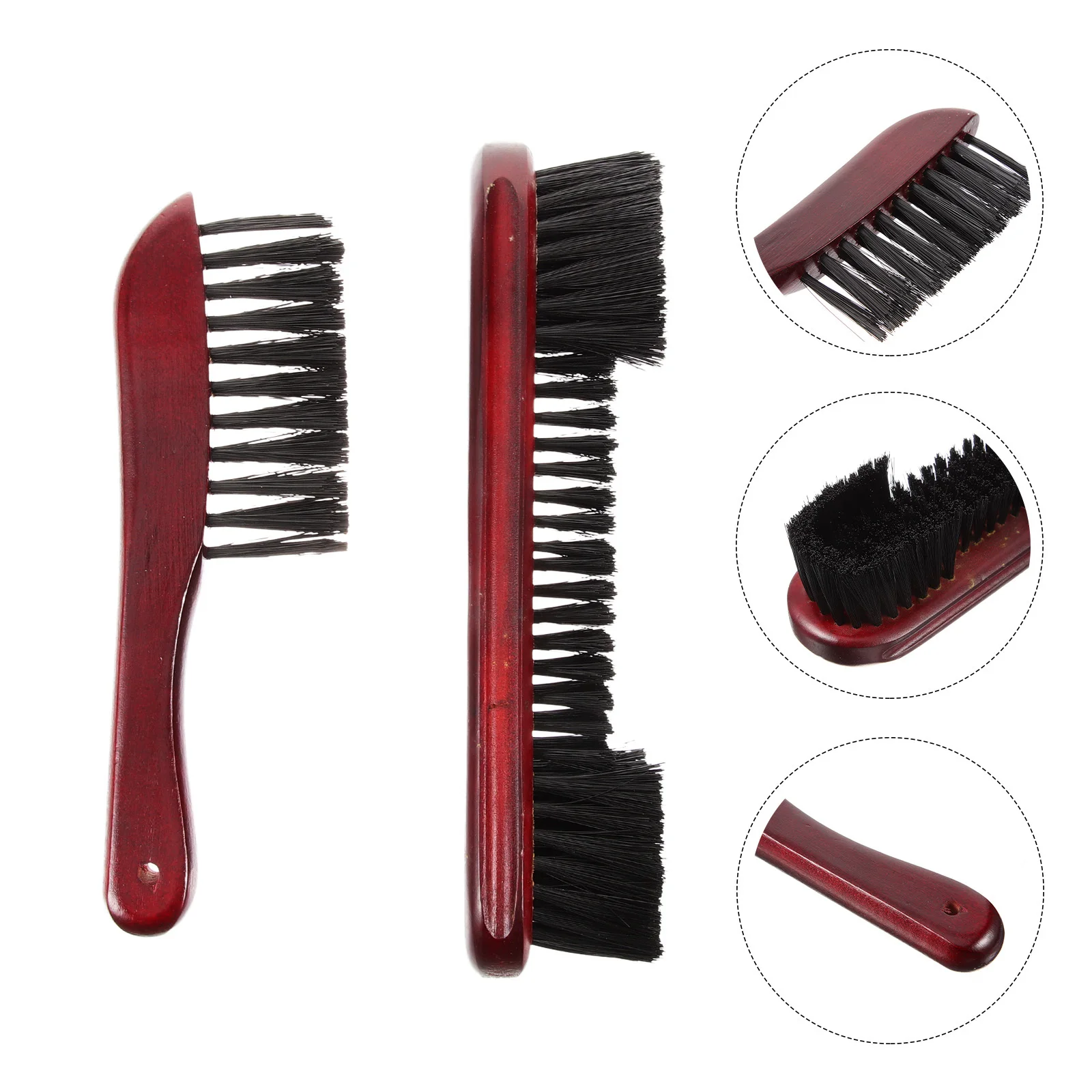 

2pcs Pool Table Brush Set Wooden Handle Pvc Bristle For Billiard Cleaning Tool Multifunctional Rail Surface Dust Removal