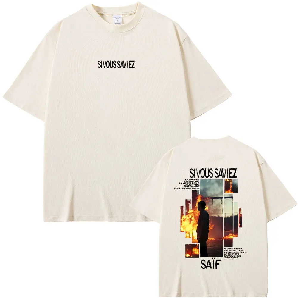 

Rapper Saif Si Vous Saviez Album Graphic T-shirt Men Women Hip Hop Fashion Pop Music T-shirts Male Casual Cotton Vintage T Shirt