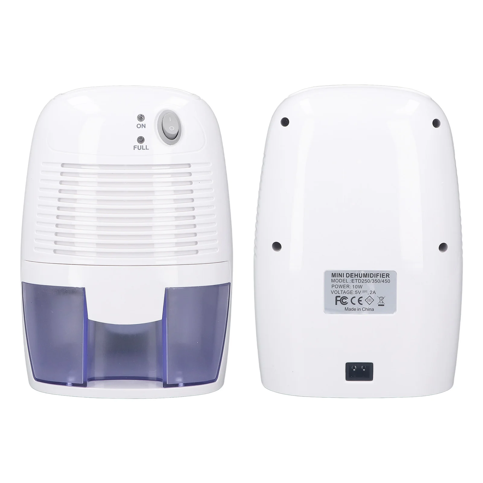Humidity Removing Machine 10W Small Dehumidifiers 500ml Quiet Automatic Shutoff USB Non Slip Bottom for Office