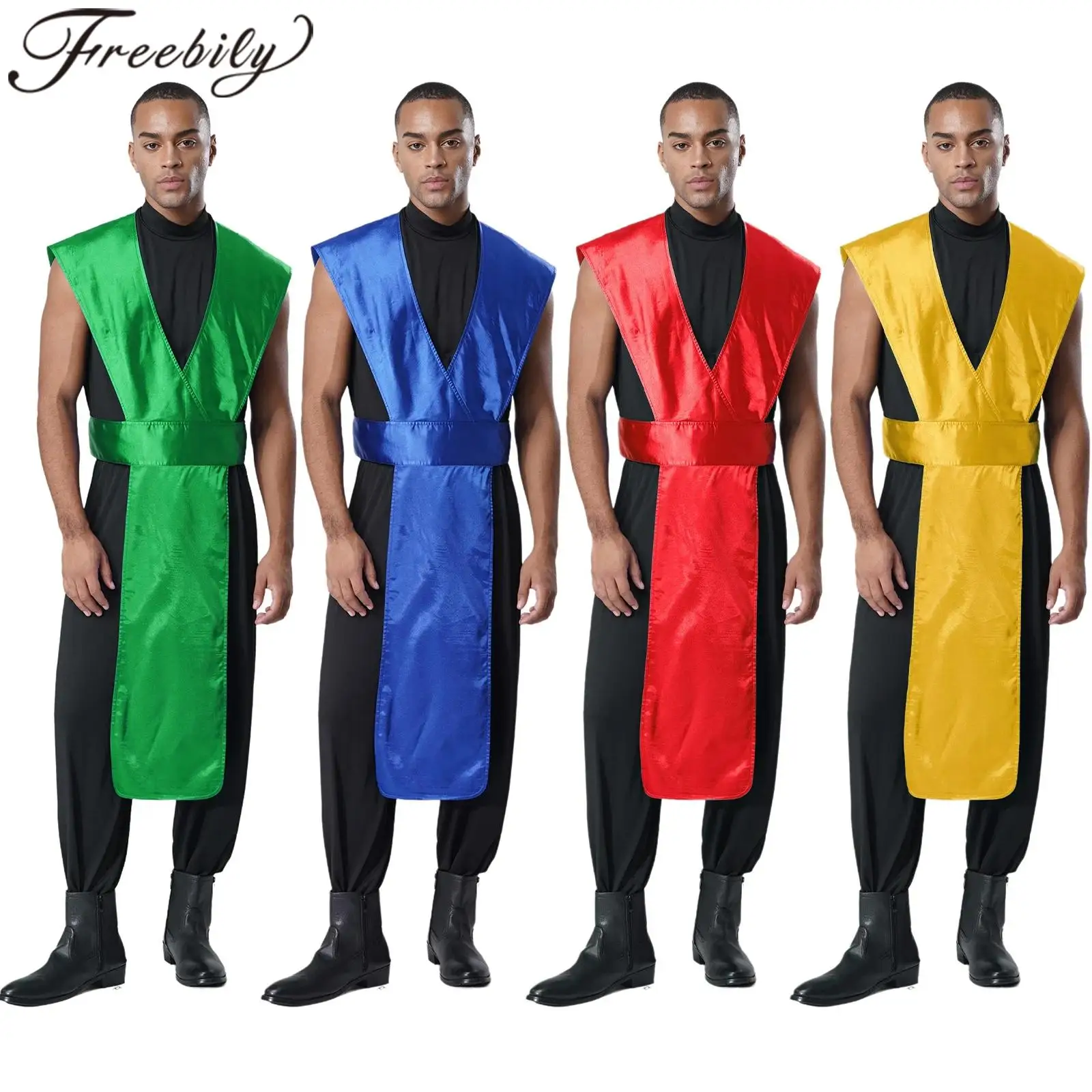 

Men Ninja Costume Jumpsuit Janpanese Comic Fancy Dress Fighter Cosplay Halloween Outfit Anime Warrior Role Play Kung Fu Suits