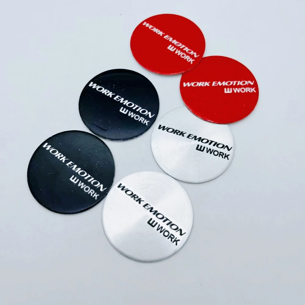 4pcs W Work Emotion Logo Emblem Badge45mm 50mm 56mm 65mm Car Stickers Car Wheel Center Caps Hubcaps Hub Cover Car Accessories