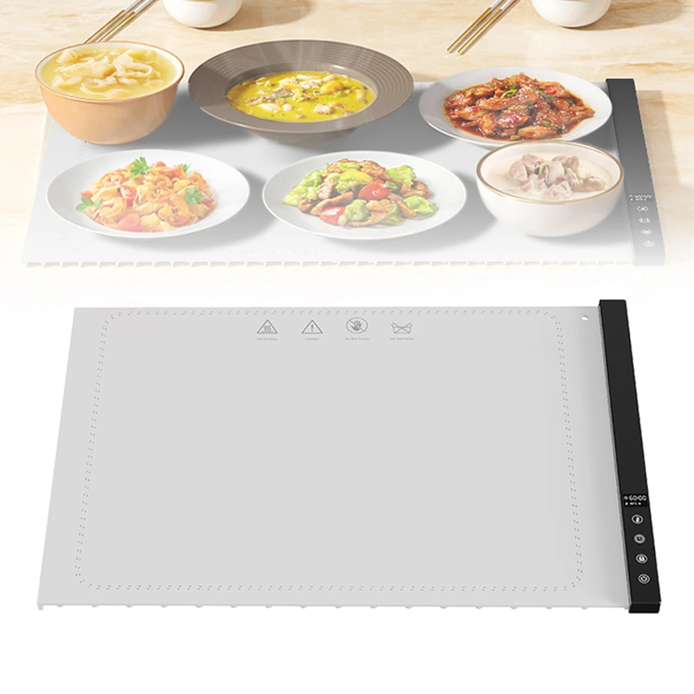 

Electric Warming Tray with Adjustable Temperature Foldable Food Warmer Silicone Fast Heating for Home Buffets Restaurants