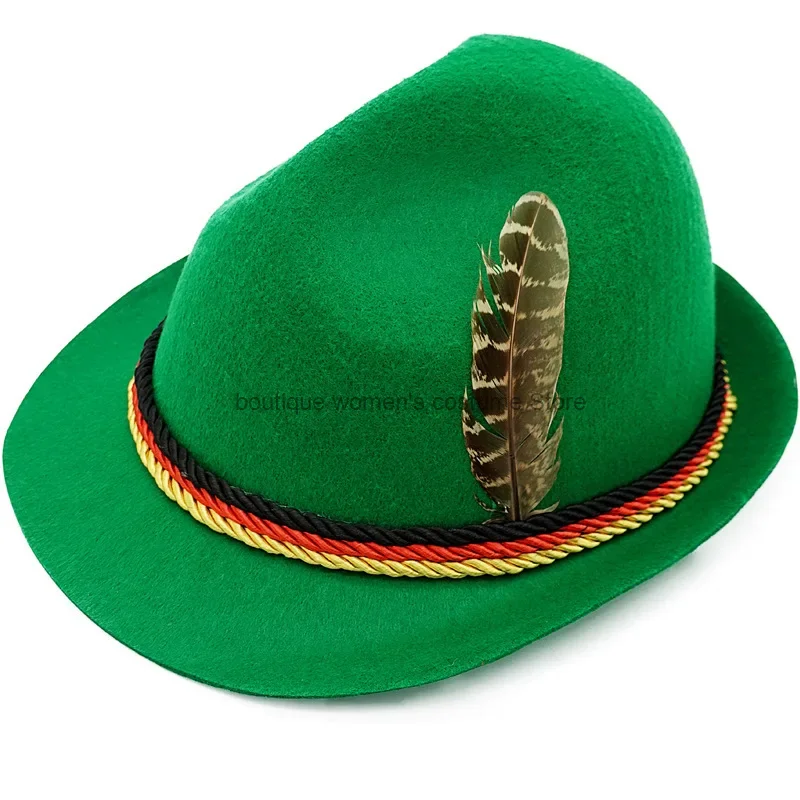 Halloween Hat Munich Beer Hat German Alpine Hat Unisex Panama Jazz Feather Hat Men Handsome Hats