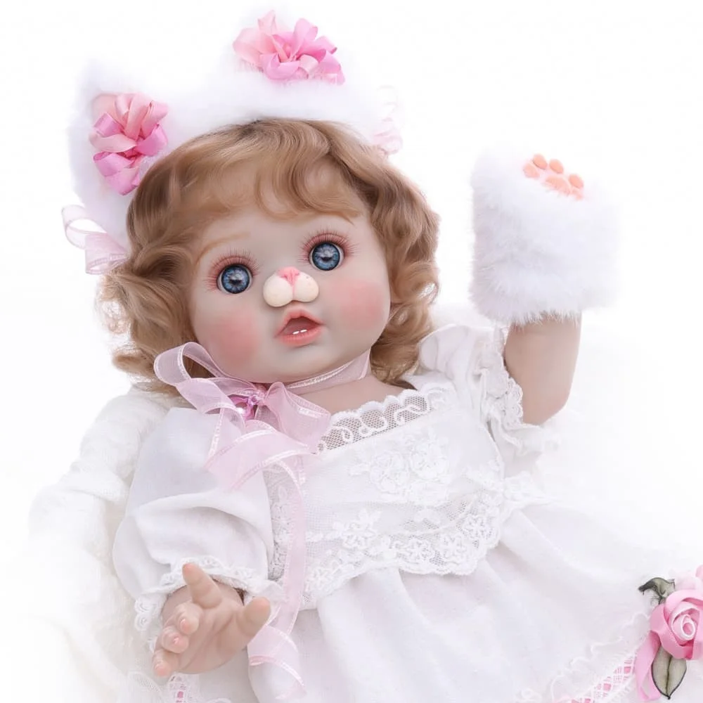 

Кукла-котенок Cloveray 20 дюймов (42 см), реалистичная, из мягкого винила, с 3D-расписной кожей, высококачественная, из мягкого винила/силикона.