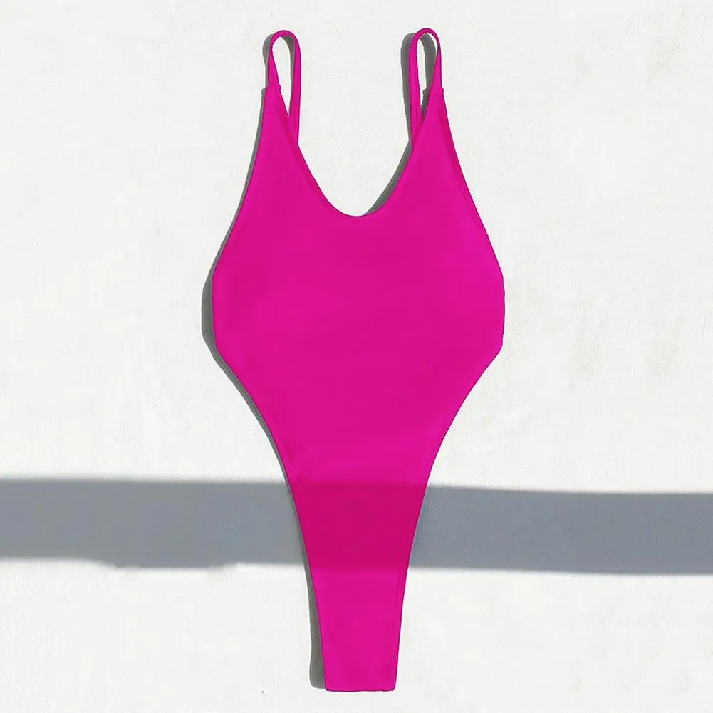 Maillot de bain dos nu élégant col en v Monokini maillot de bain pour femmes dos nu une pièce Bikini avec ajustement améliorant les figures maillots de bain sexy
