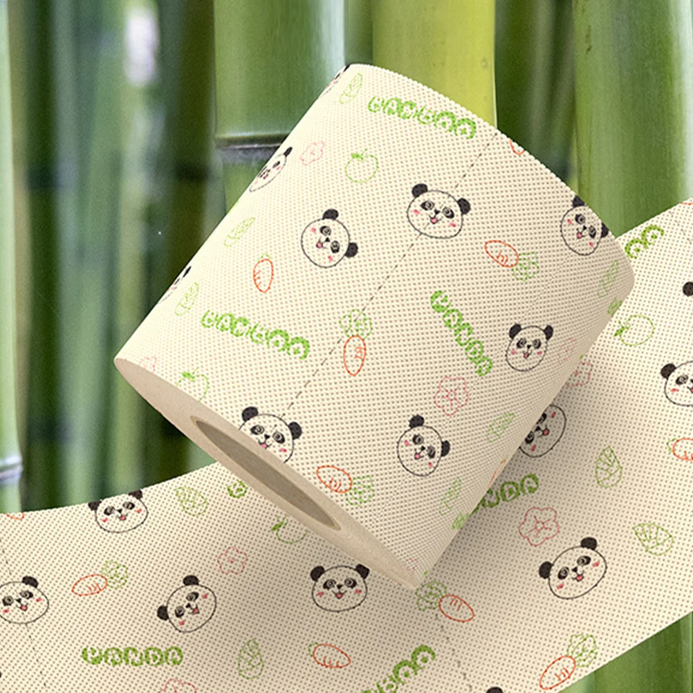 Panda Toilet Paper Roll Decorative Printed Toilet Tissue for Bathroom Kitchen Cute Bamboo Paper Towels