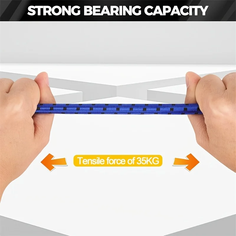 [Cordas elásticas para serviços pesados] 12 cordas elásticas resistentes com ganchos e 12, 24, 31, 39 polegadas de comprimento