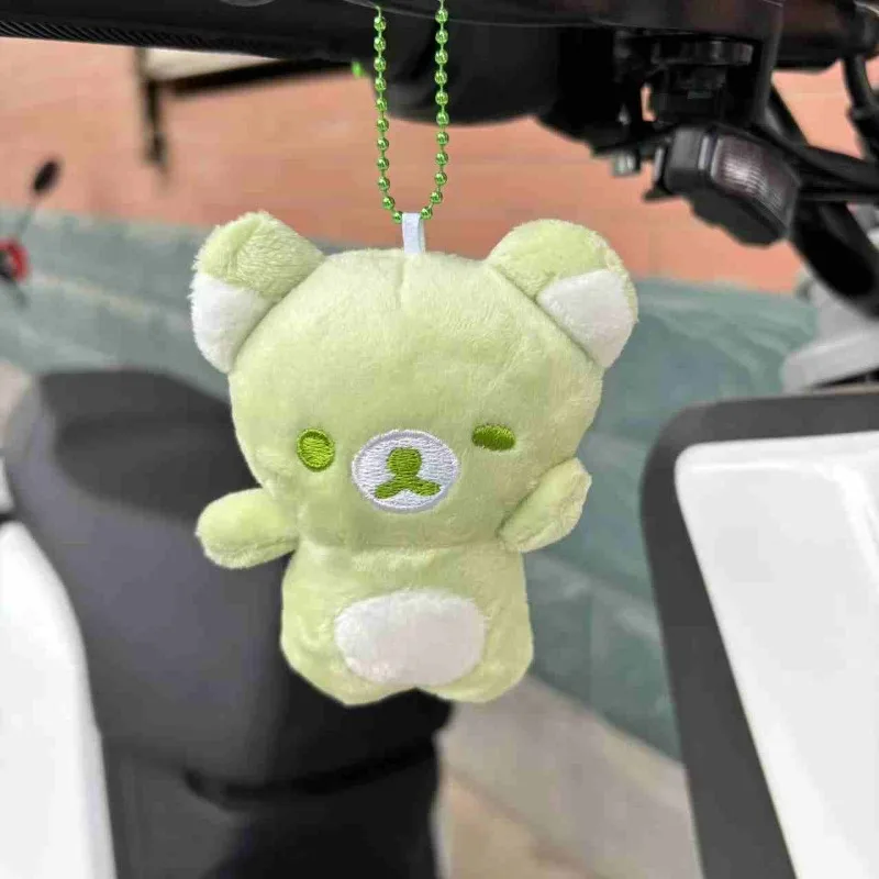 صغيرة سبعة ألوان اليد اليشم سلسلة الأزرق الوردي الأرجواني الأخضر Rilakkuma دمية قلادة لطيف الكرتون أفخم دمية المفاتيح الديكور هدية