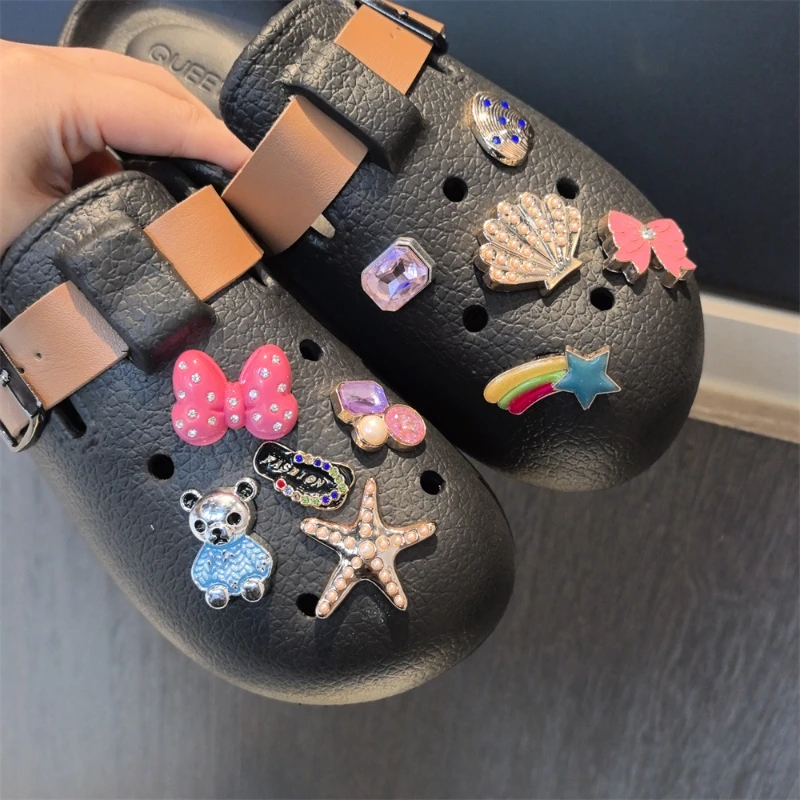 New Pink Series Jibbitz Charms For Clogs Rainbow, Shell, Starfish DIY Hole Shoes Detachable Buckle Garden Shoes Xmas Party Gifts