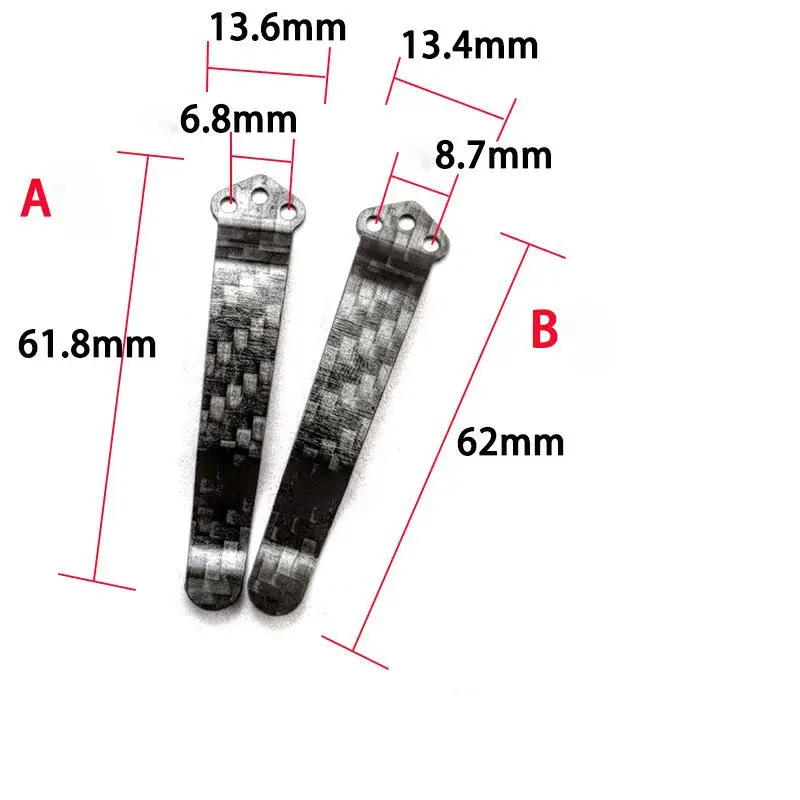 1 peça de clipes de bolso de fibra de carbono: substituição para facas Benchmade 710/Griptilian, Emerson CQC e Spyderco C81