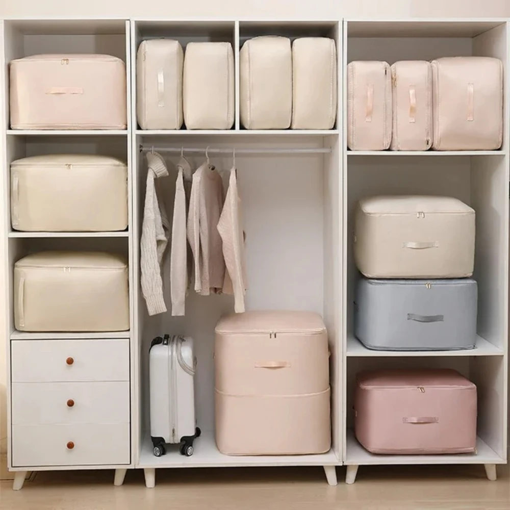 Heavy-Duty Self Compression Storage Bag Portable Organizer for Bedding Clothes for Closet Organization Space Saving Bedding view 6